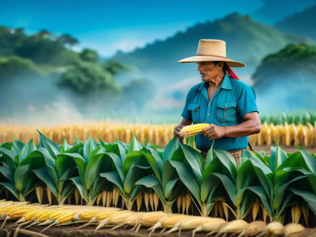 Un agricultor maya moderno cultiva maíz con técnicas ancestrales