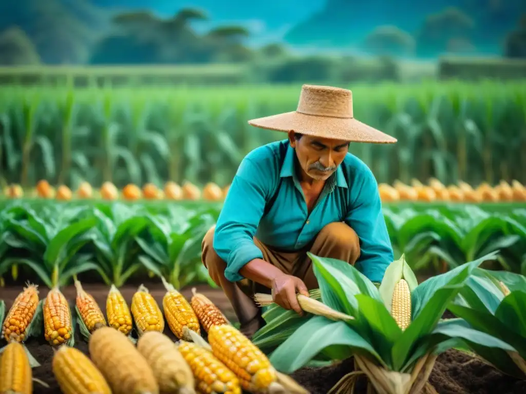 Un agricultor maya conserva prácticas ancestrales en su milpa, sembrando maíz, frijoles y calabaza en armonía con la naturaleza