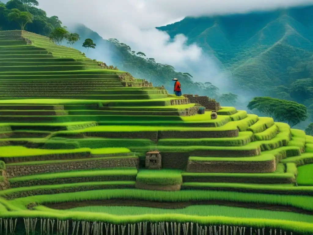 Un agricultor maya crea terrazas con técnicas ancestrales para preservar la tierra y evitar la erosión, mostrando sabiduría ancestral