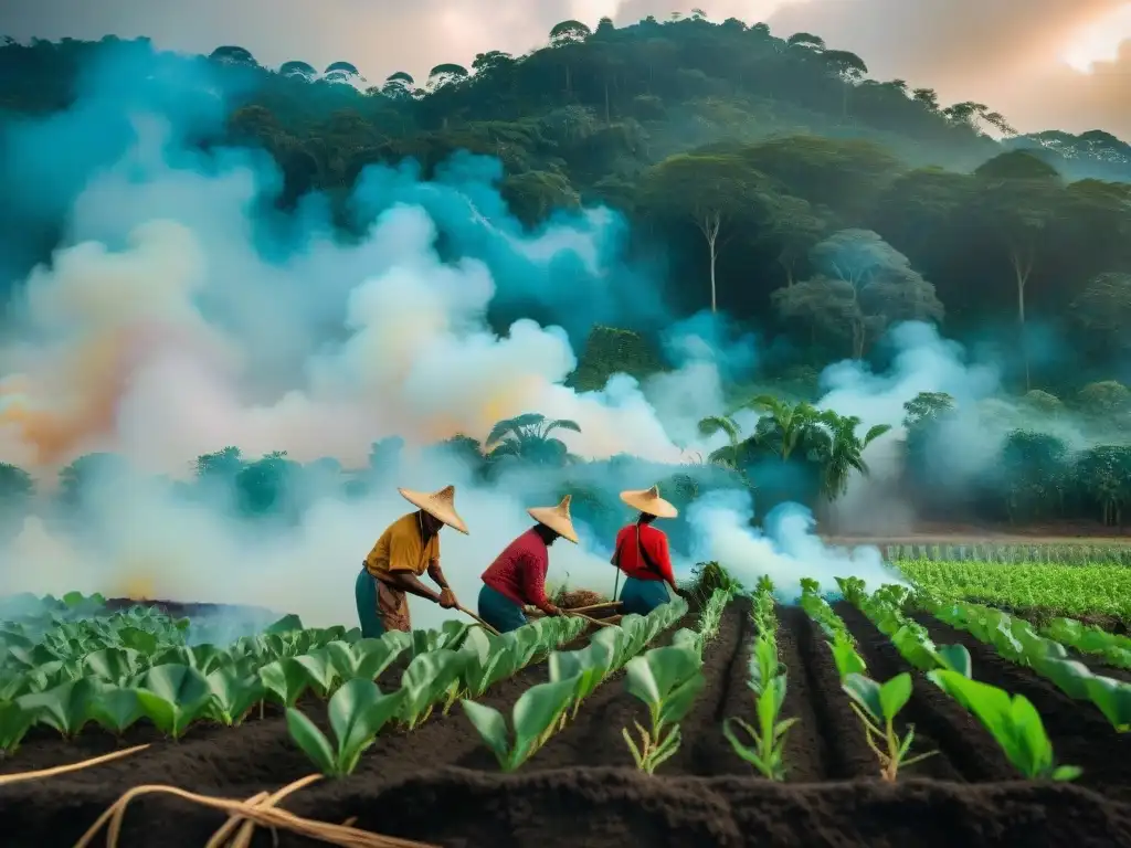 Agricultura maya tradicional: campesinos preparan la tierra y siembran entre el humo, en equilibrio con la conservación ambiental