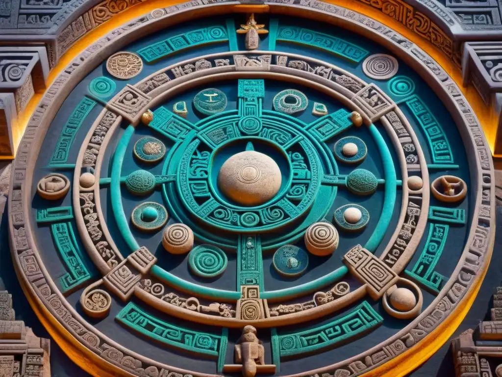 Mapa estelar maya: conexión cósmica milenaria Alineaciones celestes en cultura maya: tallado de piedra detallado mostrando la conexión entre el cosmos y la civilización antigua