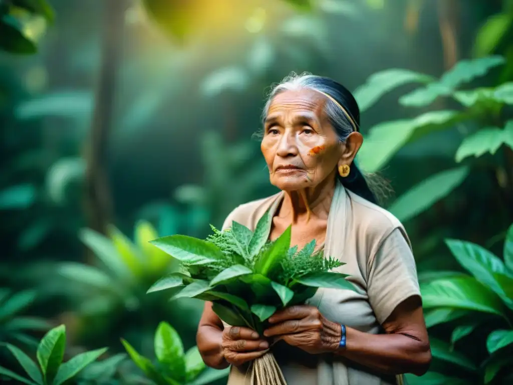 Herborista maya comparte sabiduría ancestral en la selva Anciana herbolaria maya comparte sabiduría con alumnos en selva tropical