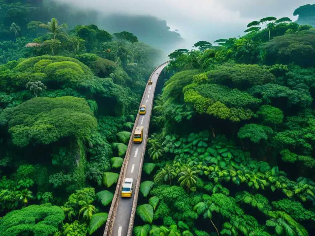 Una antigua calzada maya en la selva, con detallados grabados de transporte