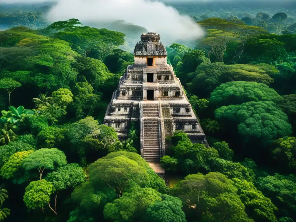 Explorando las antiguas ciudades mayas ocultas con tecnología LIDAR: templos y edificios de piedra entre la exuberante selva