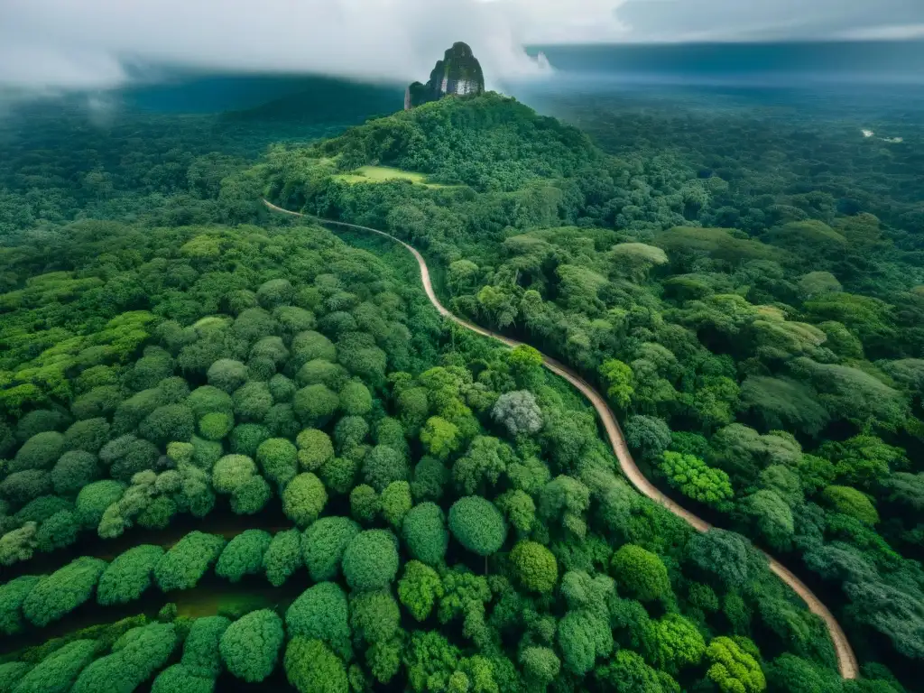 Antiguas rutas comerciales mayas: red de caminos entre selva, piedras y ruinas, destacando la complejidad del sistema