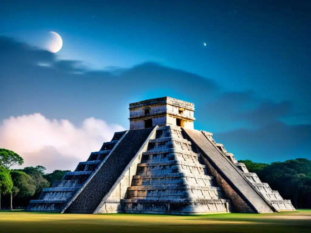 Antiguo observatorio maya en Chichén Itzá con detalles celestiales y alineaciones astronómicas