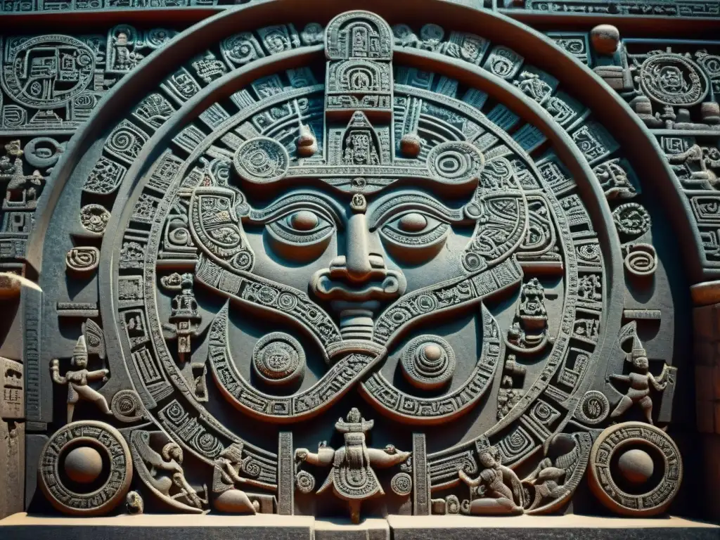 Antiguo tallado maya con precisos cálculos astronómicos y detallados símbolos celestiales