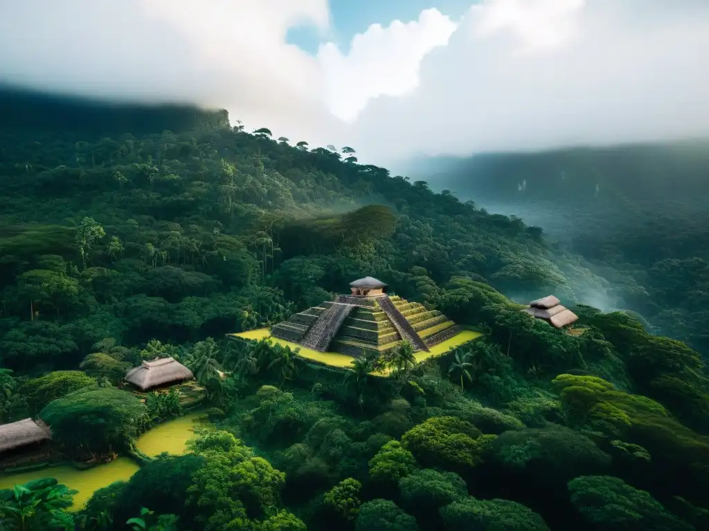 Armonía entre diseño arquitectónico maya y entorno natural, con tecnologías verdes para conservación maya