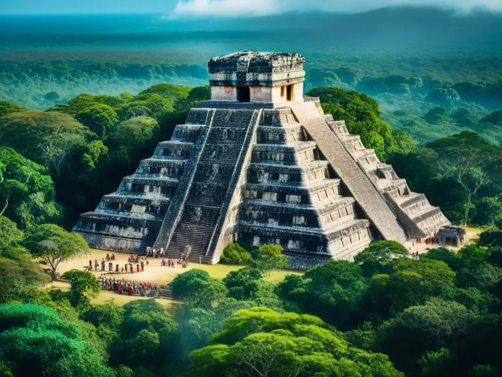 Excavación meticulosa de artefacto maya en Calakmul Arqueólogos descubriendo la Ciudad de Calakmul en medio de la selva exuberante y los imponentes templos gemelos
