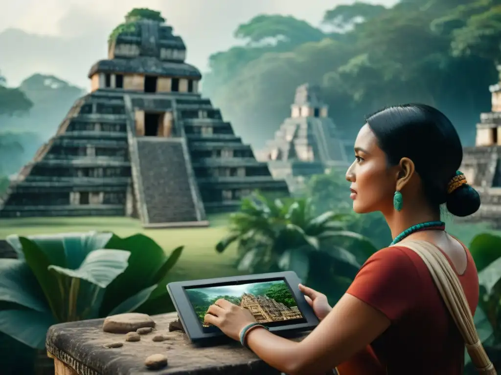 Arqueólogos haciendo reconstrucción 3D de ciudades mayas con tecnología avanzada