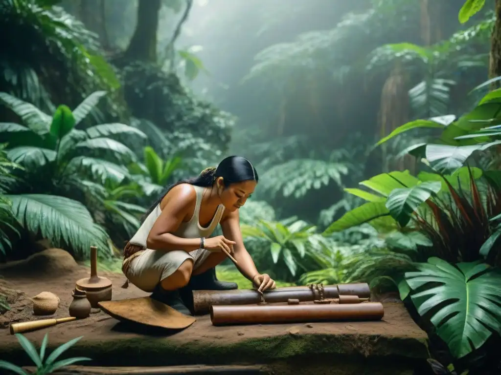 Arqueólogos reconstruyen instrumentos musicales mayas en la jungla