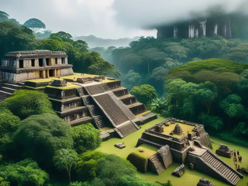 Arqueólogos mayas usando tecnología digital para descubrir ruinas en la jungla