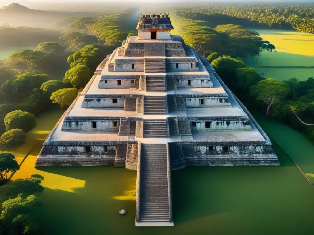 Arquitectura maya en Edzná: Detallada alineación astronómica de estructuras, con el sol proyectando sombras