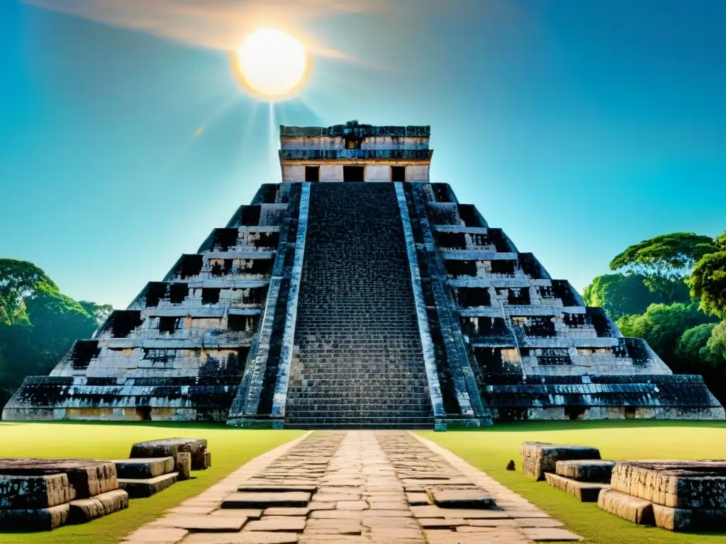 Arquitectura maya en armonía con el solsticio, reflejando el cosmos en Chichen Itza