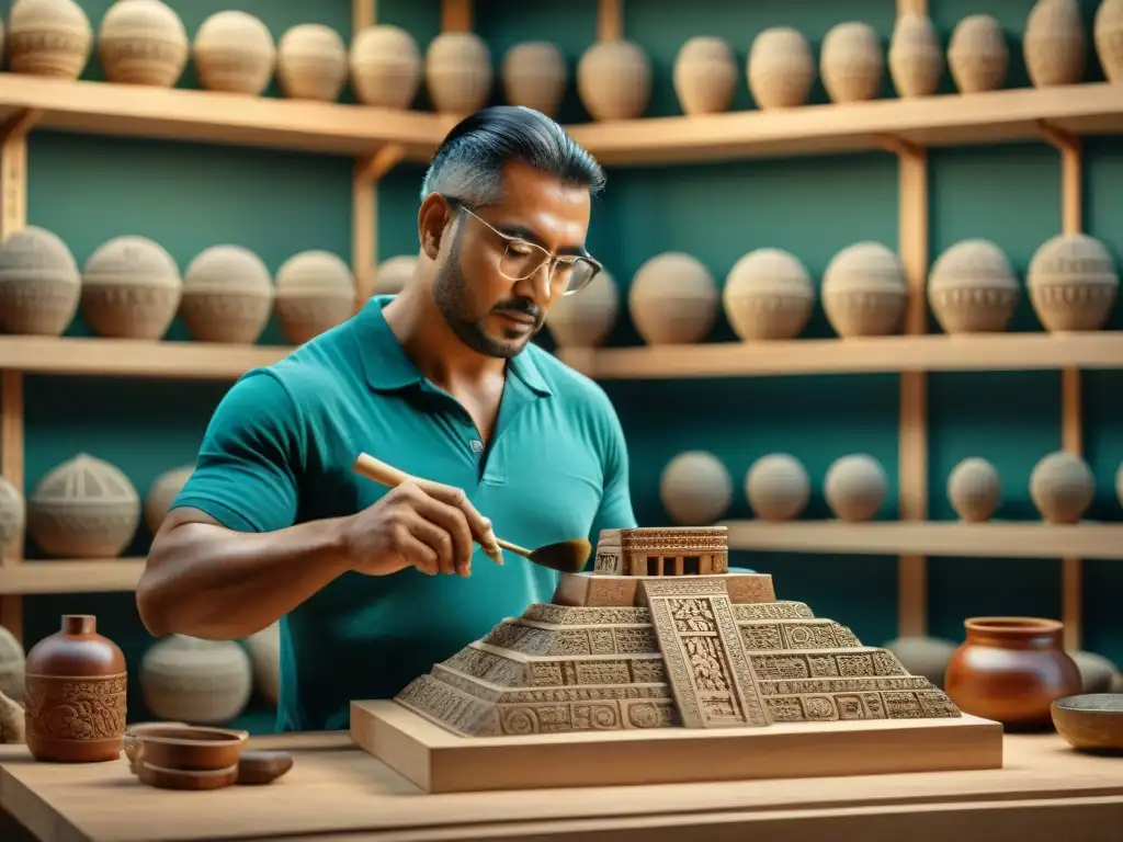 Artesano recrea con precisión réplica de artefacto maya