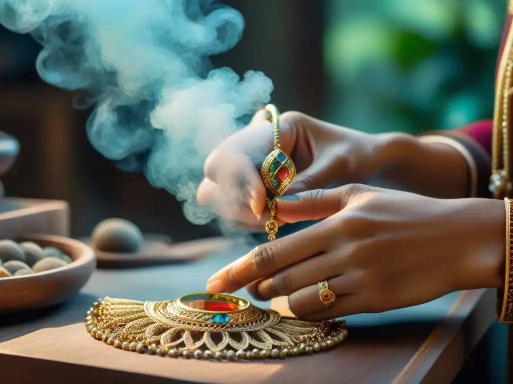 Artesano crea joyas mayas con diseño contemporáneo, resaltando la fusión de tradición y modernidad en detallada artesanía