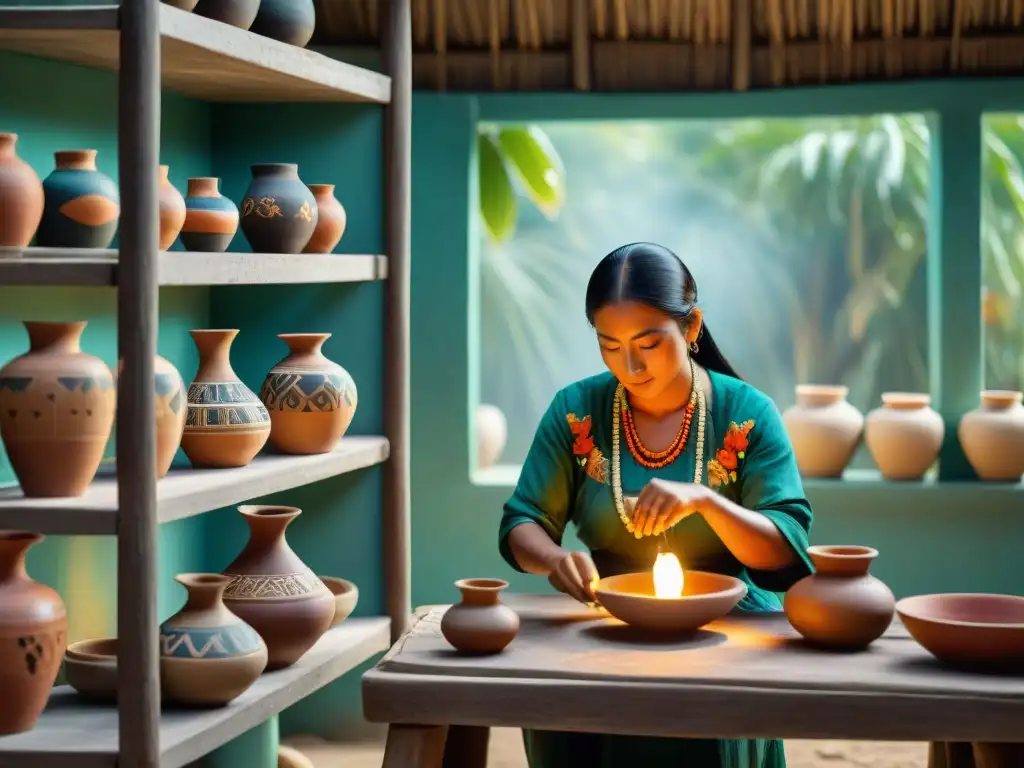 Artesanos mayas crean cerámica, reflejando la rica cultura educativa con técnica ancestral