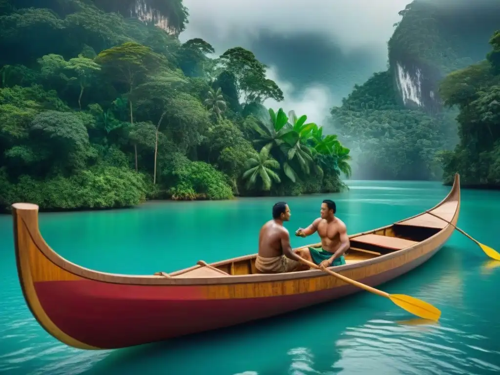 Artesanos mayas crean detallada canoa en jungla tropical