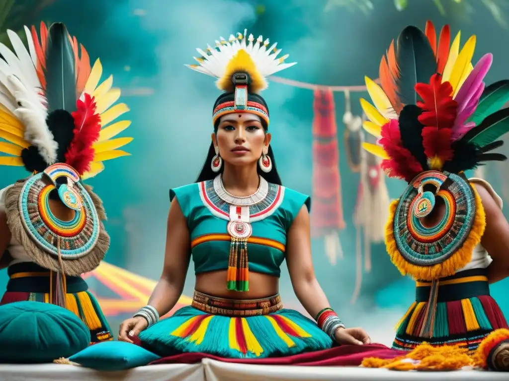 Artesanos crean vestimenta ceremonial Maya con influencias externas en mercado bullicioso