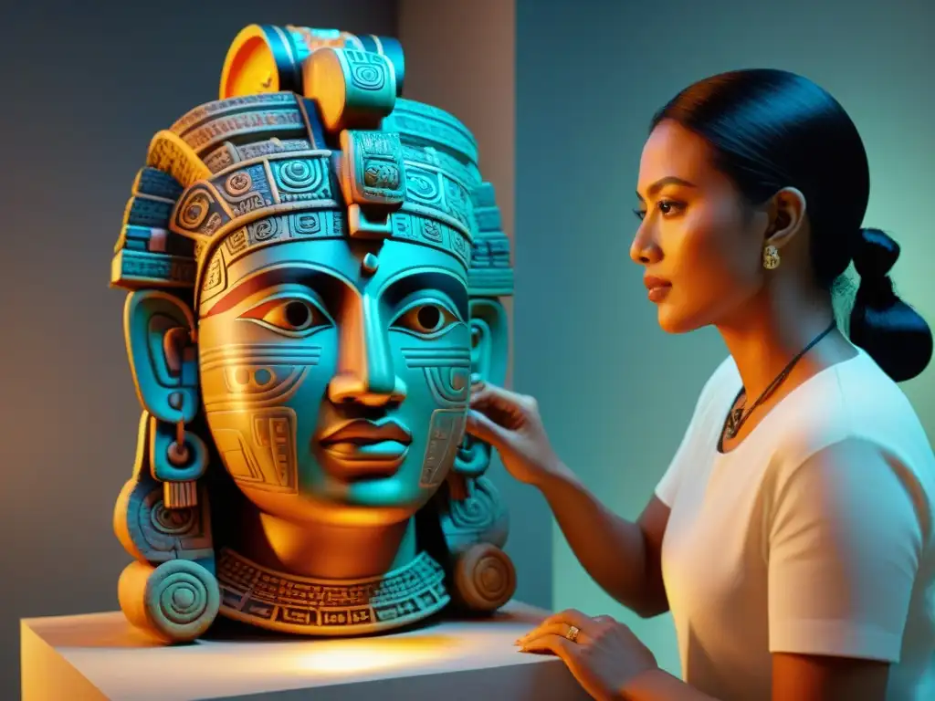 Un artista digital reconstruye con precisión un artefacto maya perdido en 3D, fusionando pasado y presente