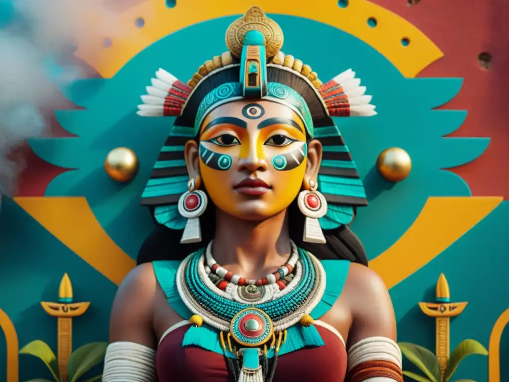 Artista urbano crea mural de la Diosa Maya Ixtab fusionando tradición y modernidad