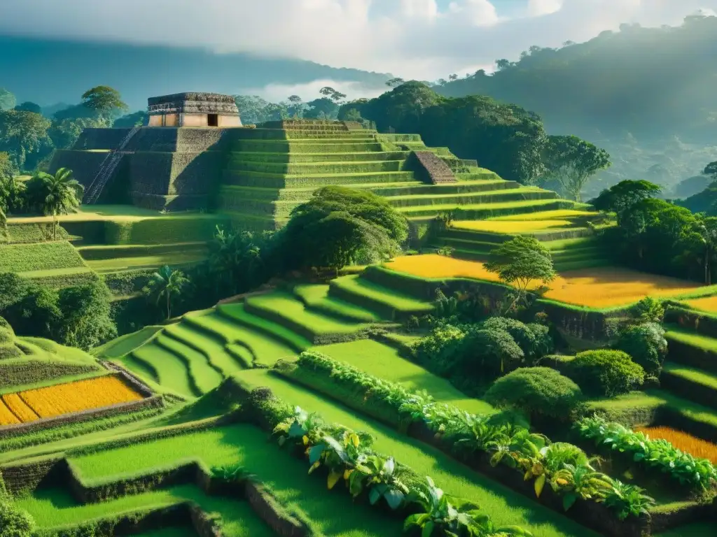 Avances agrícolas mayas: terrazas, cultivos coloridos y técnicas innovadoras en paisaje impresionante