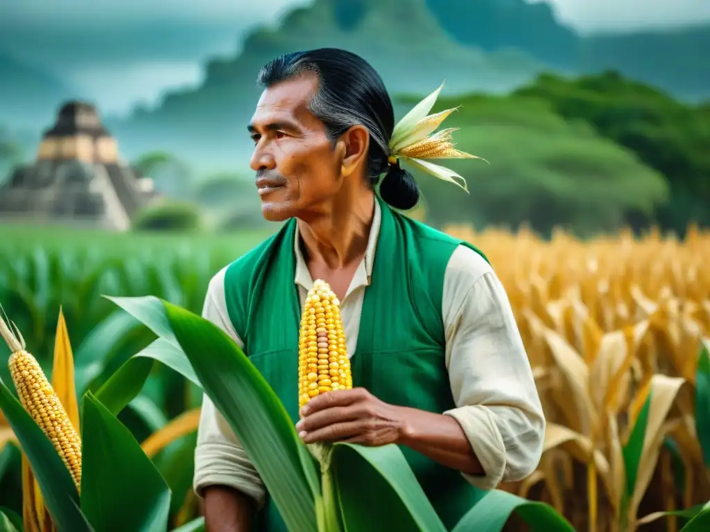 Un campesino maya cuida con esmero un campo de maíz bajo el sol yucateco