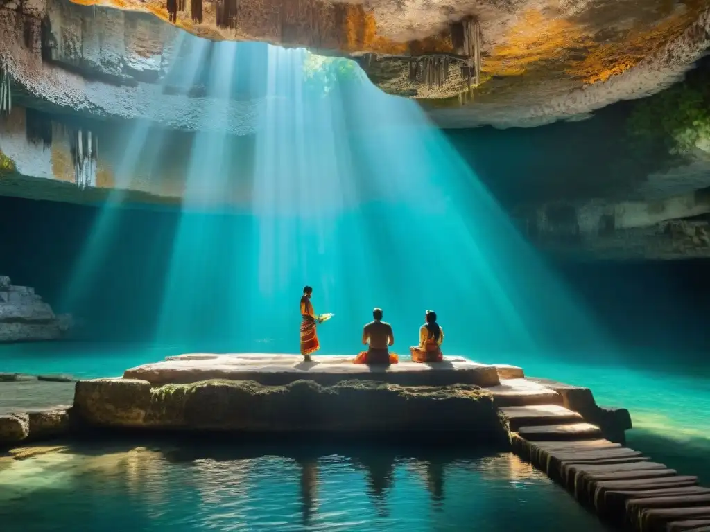 Ceremonia en cenote sagrado: Maya realizan ofrendas en la selva