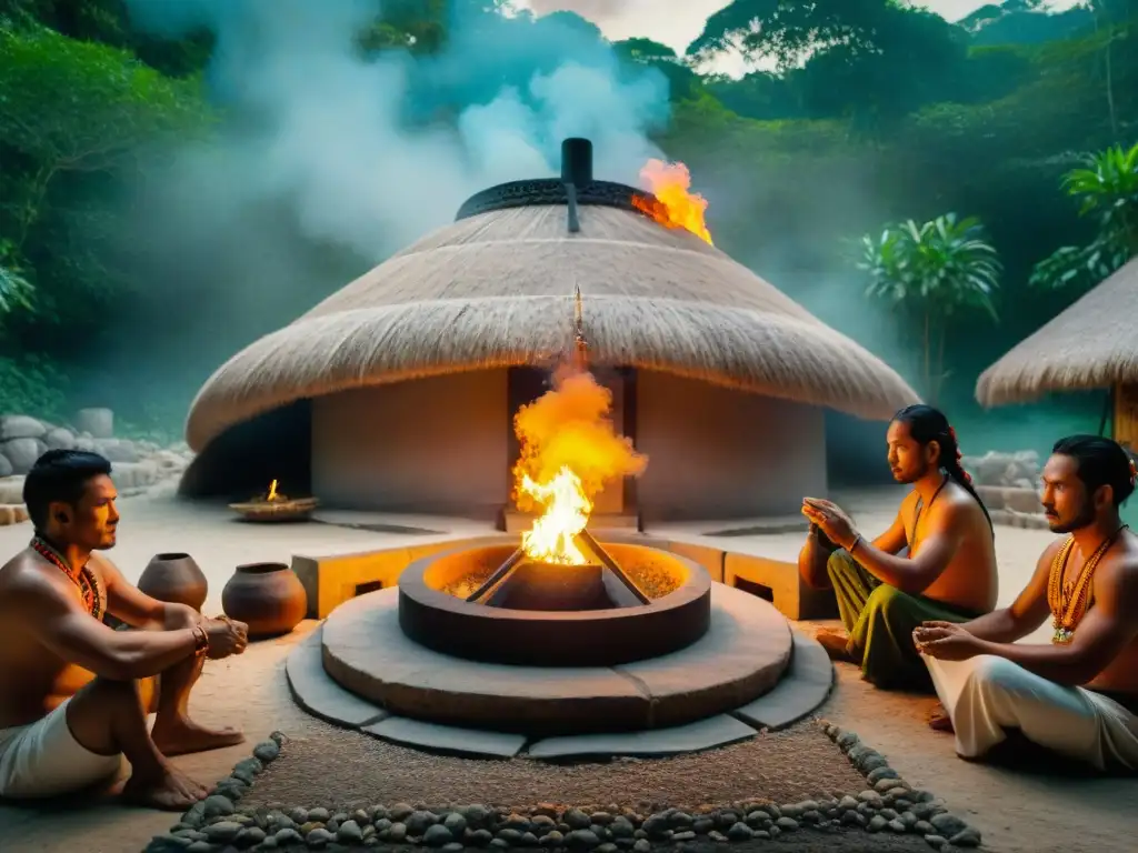 Ceremonia de temazcal maya en la selva: rito ancestral guiado por un chamán, inmersos en la tradición y la naturaleza