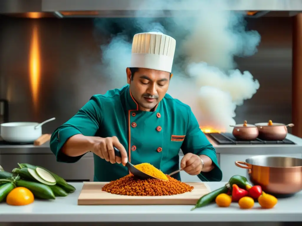 Un chef maya hábil fusiona ingredientes tradicionales con técnicas modernas, creando recetas innovadoras gastronomía maya