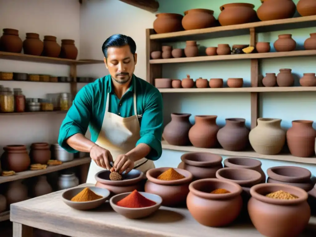 Un chef maya prepara platos con tamarindo en cocina tradicional