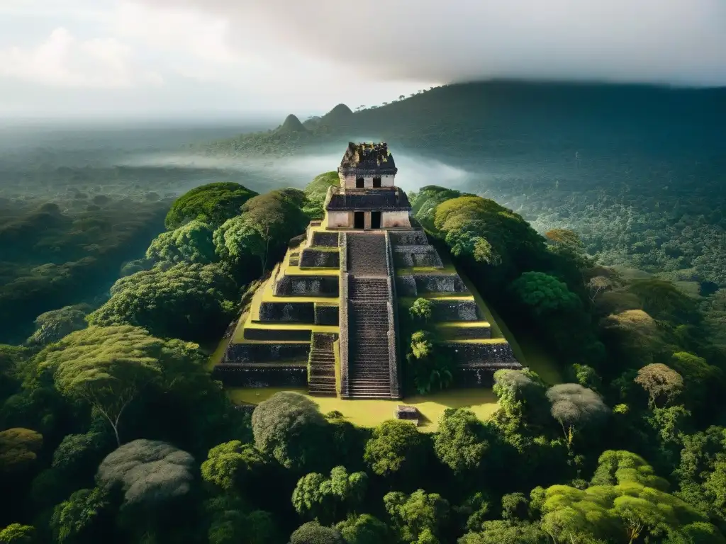 Descubre las ciudades mayas ocultas en selva con ruinas antiguas entre exuberante vegetación y misteriosas sombras solares