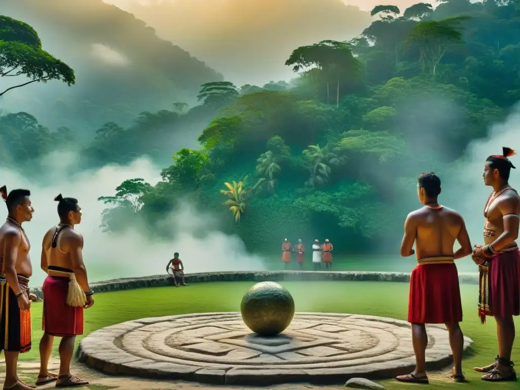 Una comunidad maya moderna juega Juego de Pelota en sociedad maya, conectando tradición y presente