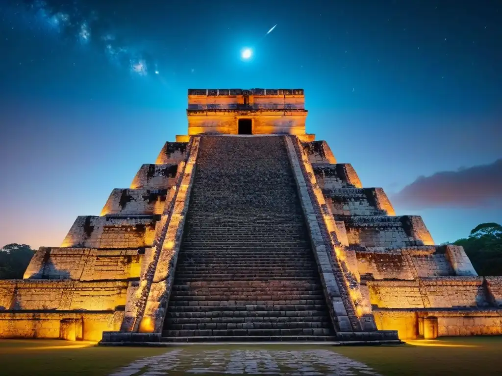 Construcción estelar en Chichén Itzá: detalle de la alineación de El Castillo con las estrellas durante el equinoccio