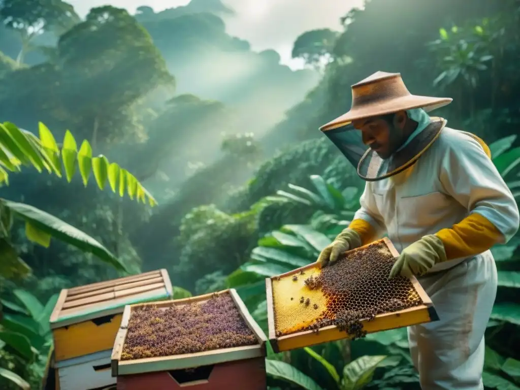 Cosecha de miel con abejas meliponas resalta importancia abejas meliponas cultura maya