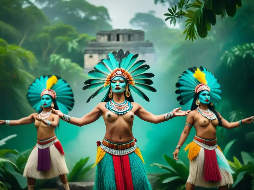 Ritual maya: danza sagrada en la selva ancestral Danzas ceremoniales de la civilización maya en la jungla ancestral
