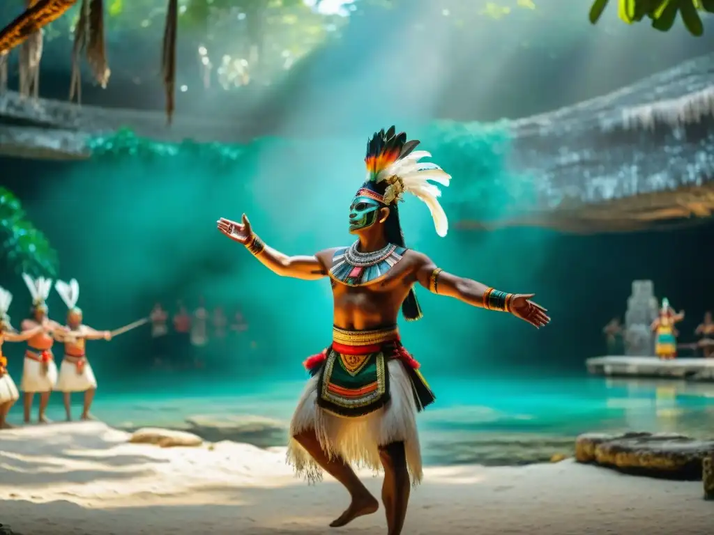 Danzas rituales mayas significado: Celebración ancestral en cenote sagrado