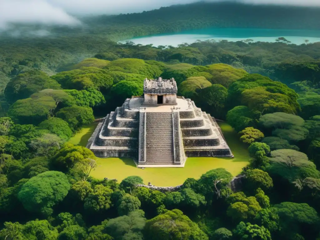 Descubre las defensas naturales de Aguateca: ruinas mayas entre exuberante vegetación y la laguna de Petexbatún