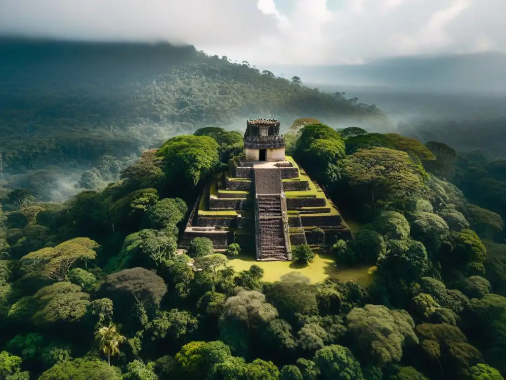 Descubrimientos arqueológicos de la civilización maya en la densa selva guatemalteca, con ruinas entre la frondosidad