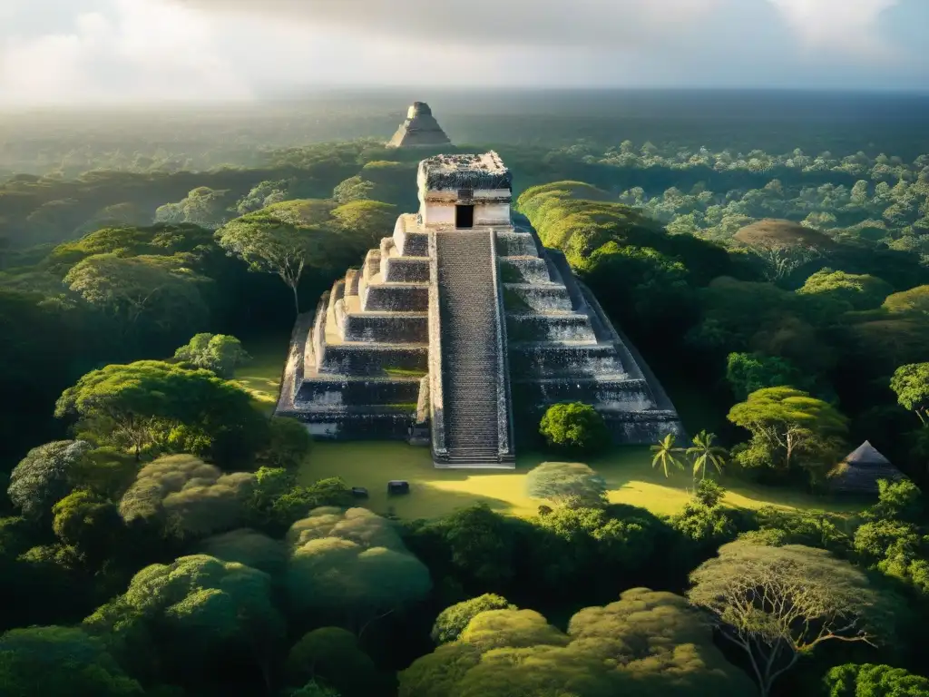 Descubrimientos arqueológicos civilización maya: Ruinas antiguas entre densa selva, misteriosa y fascinante