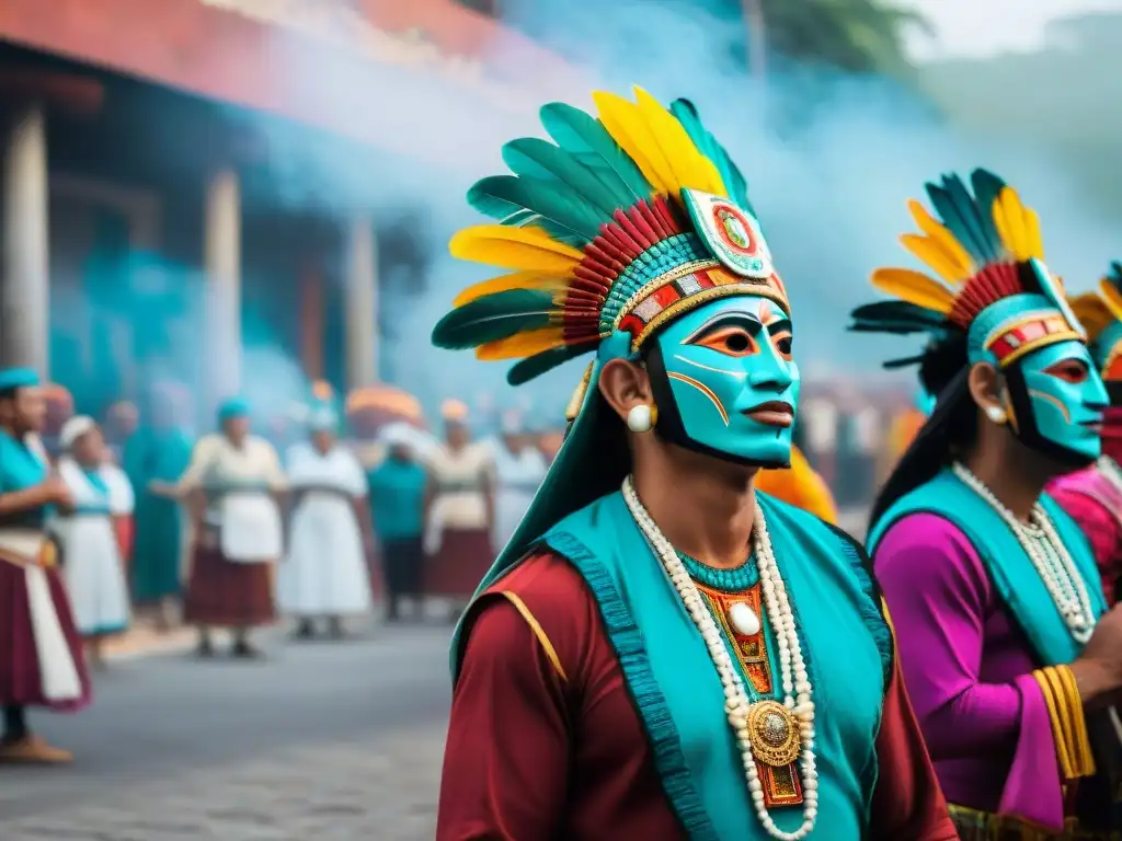 Deslumbrante procesión callejera maya con rituales ancestrales y toques modernos