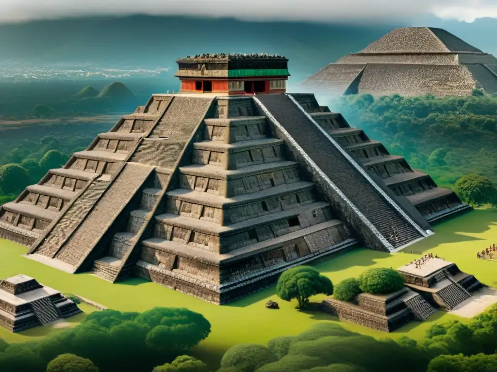 Comparación detallada de estructuras políticas Teotihuacán y Maya, con diagramas e iconografía mostrando influencias Teotihuacán en Política Maya