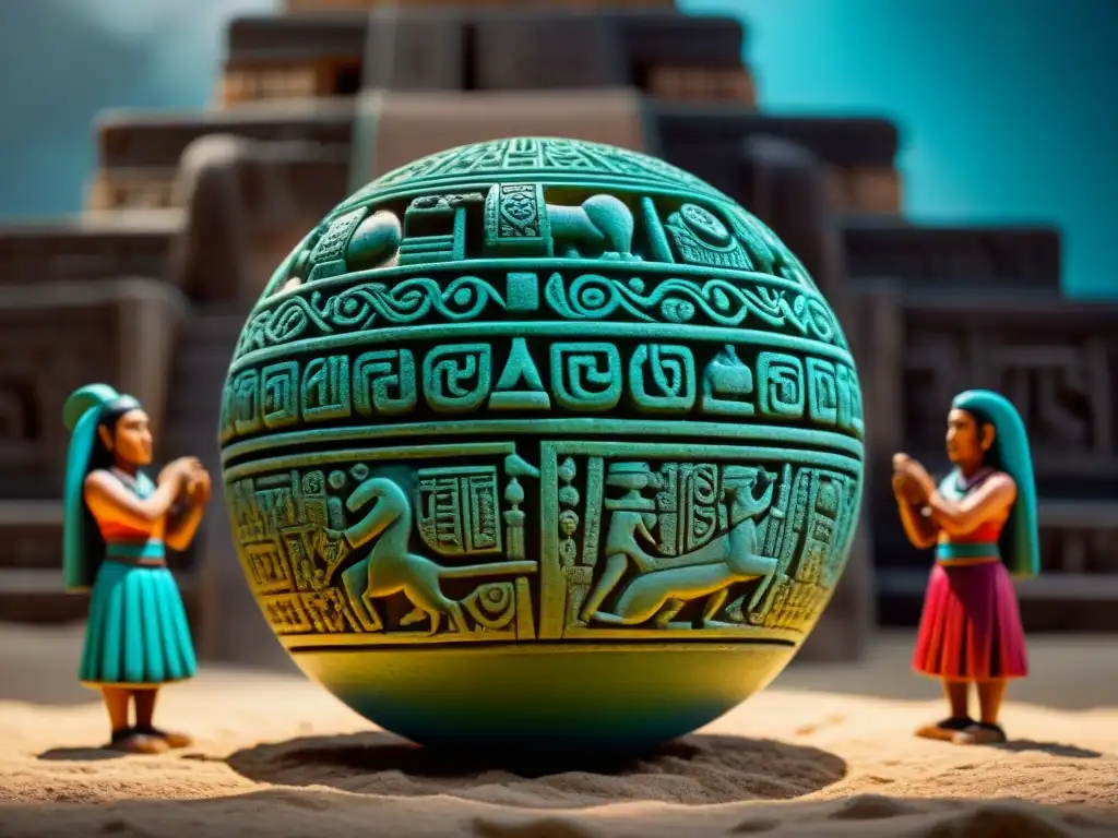 Detallado artefacto maya recién descubierto, con grabados y jeroglíficos del antiguo juego de pelota en Chichén Itzá