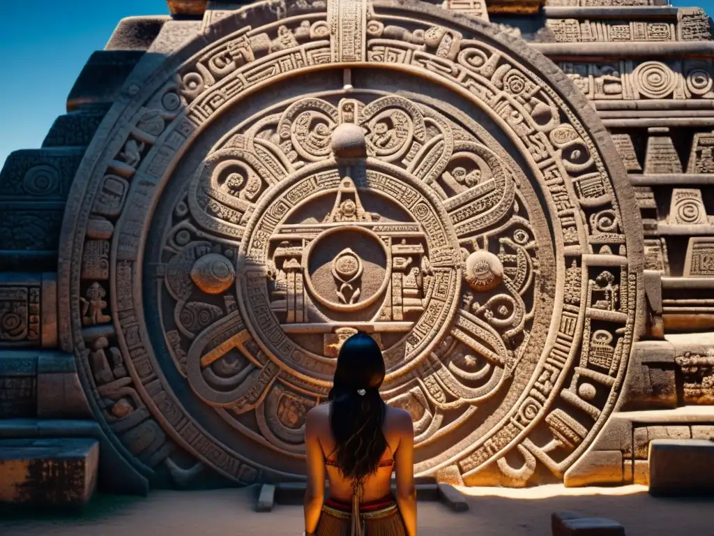 Detalle de las alineaciones astronómicas en la cultura maya, reflejando su conocimiento ancestral y precisión artística