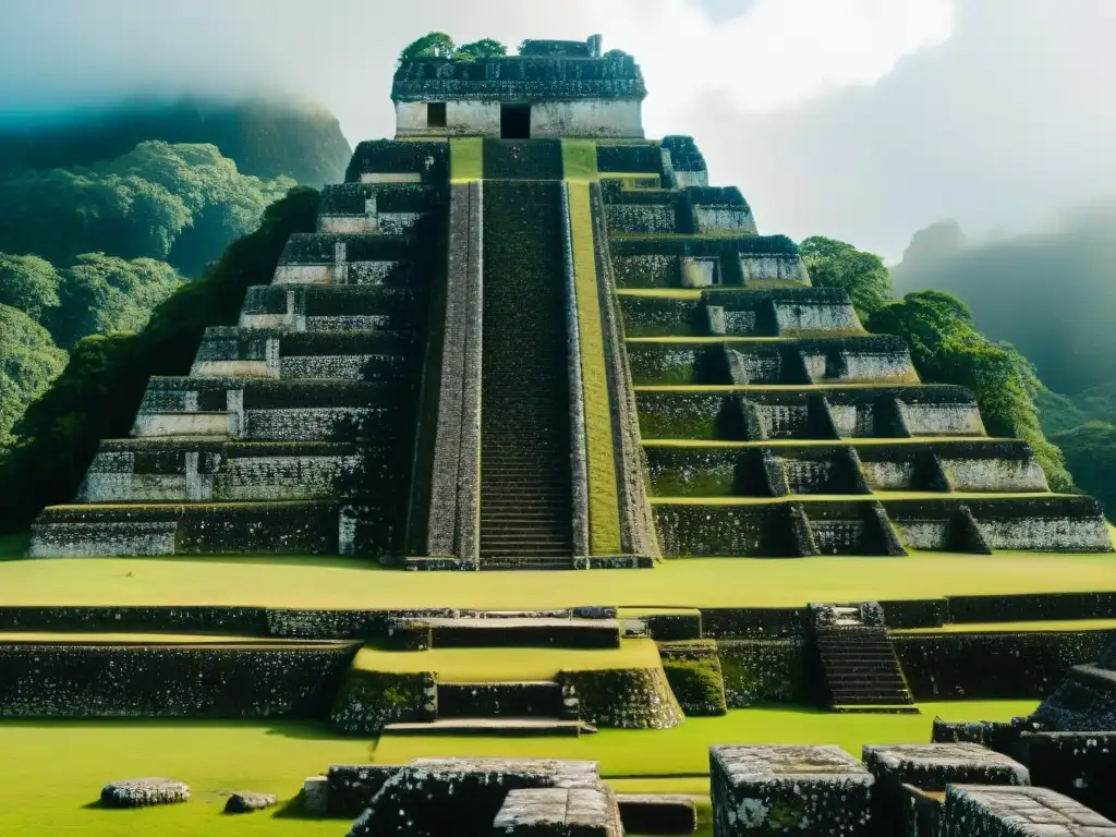 Detalle de las antiguas estructuras de piedra en Xunantunich, resaltando la arquitectura y cultura maya