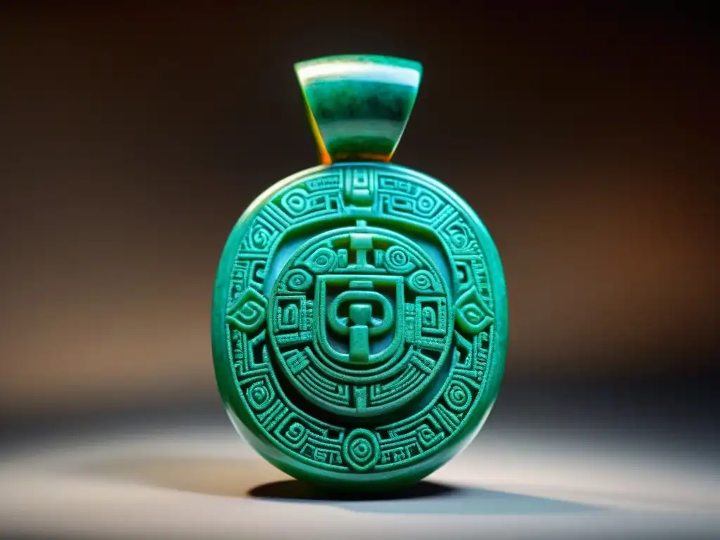 Detalle de arte maya: joya de jade o vasija cerámica en subastas en línea arte maya