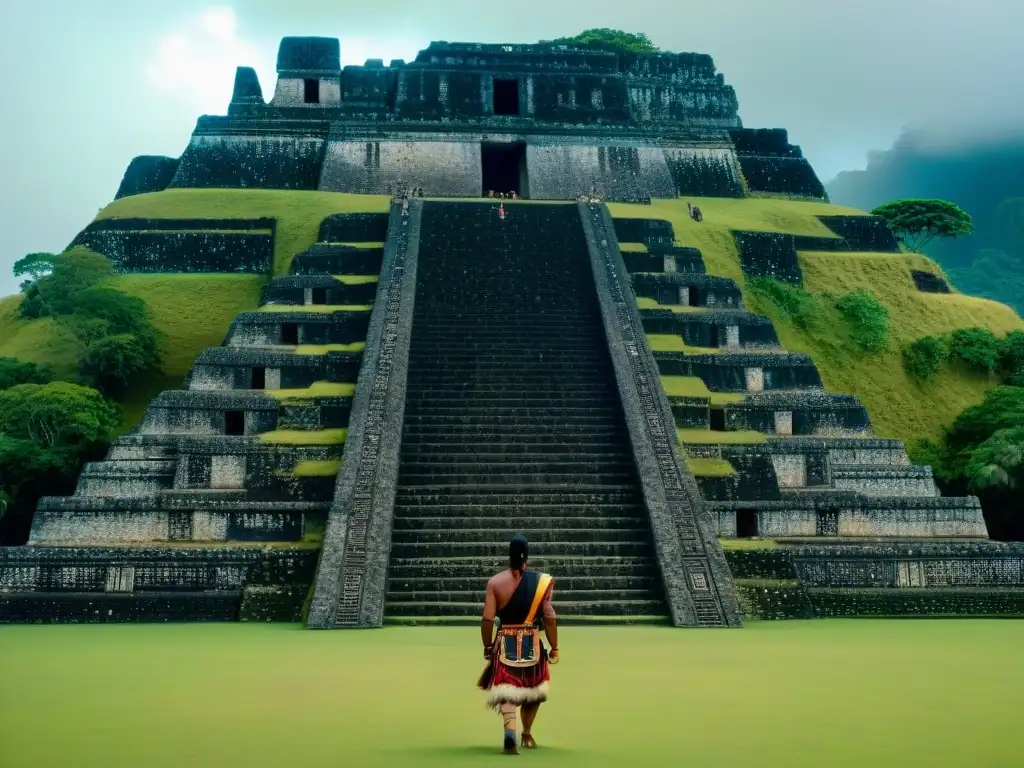 Detalle asombroso del Castillo de Xunantunich, mostrando sus intrincadas labrados y jeroglíficos, resaltando su grandeza y significado cultural