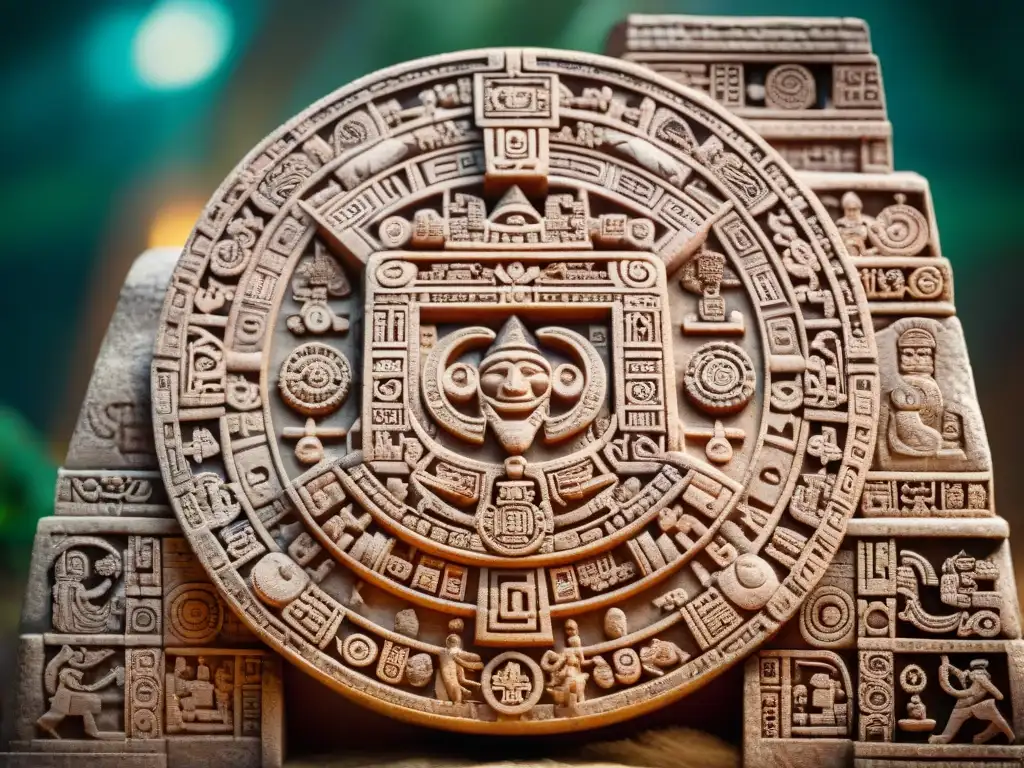 Detalle del calendario maya contemporáneo, resaltando su complejidad y significado cultural en la sociedad maya actual