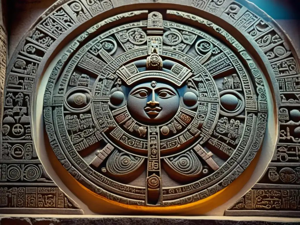 Detalle del calendario Venus en el Templo de las Siete Muñecas en Dzibilchaltún, resaltando el significado del ciclo Venus en la civilización maya