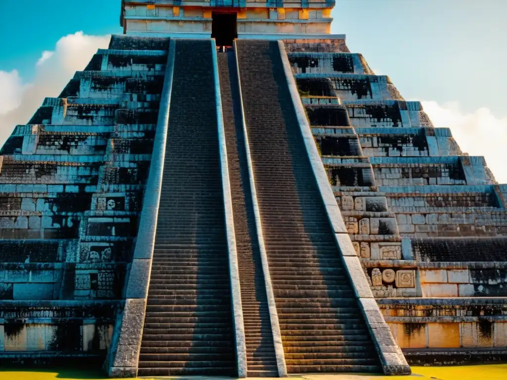 Detalle de la construcción estelar en Chichén Itzá, reflejando la precisión maya en alineaciones astronómicas